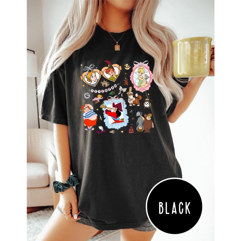 Girly Coquette Bow Peter Pan TShirt Peter Pan Wendy Tinker Bell TShirt Neverland Never Grow Up Girl Trip Shirt S