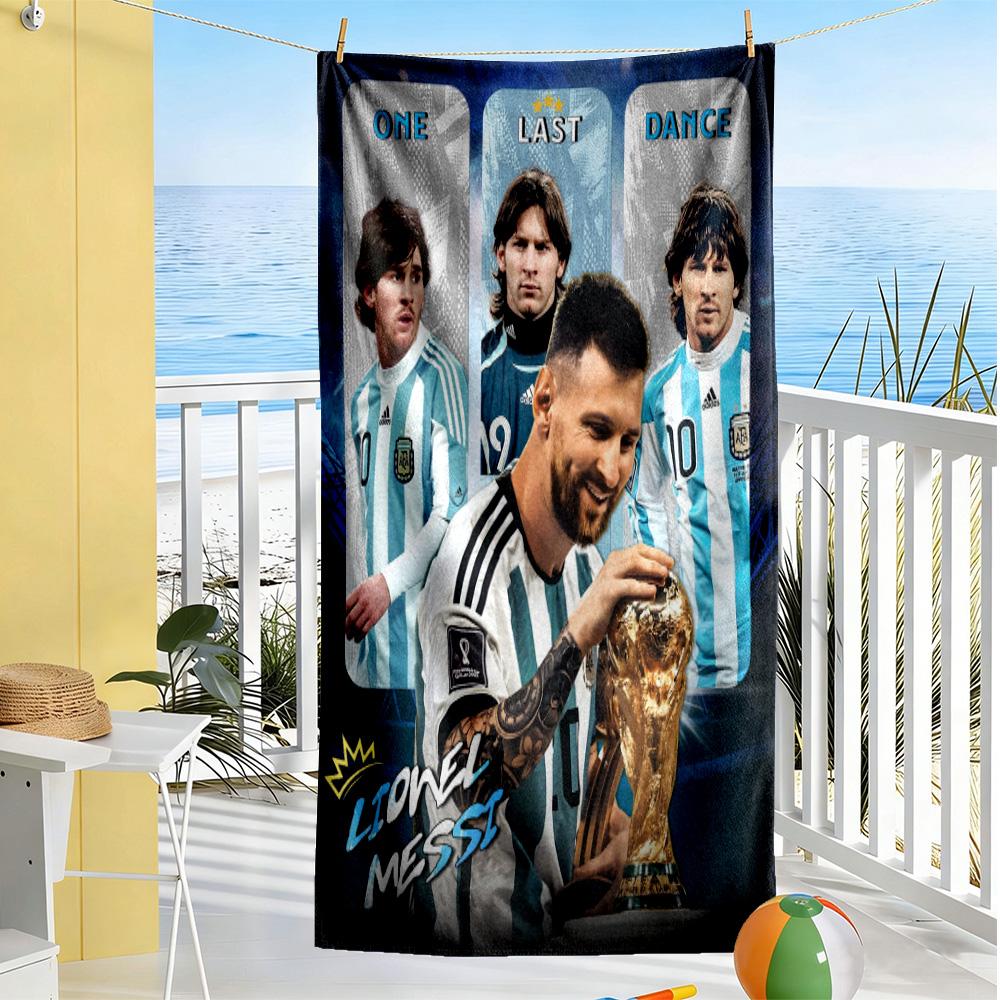 Football Messi Beach Towel Soft Durable Quick-Dry Comfortable Lightweight