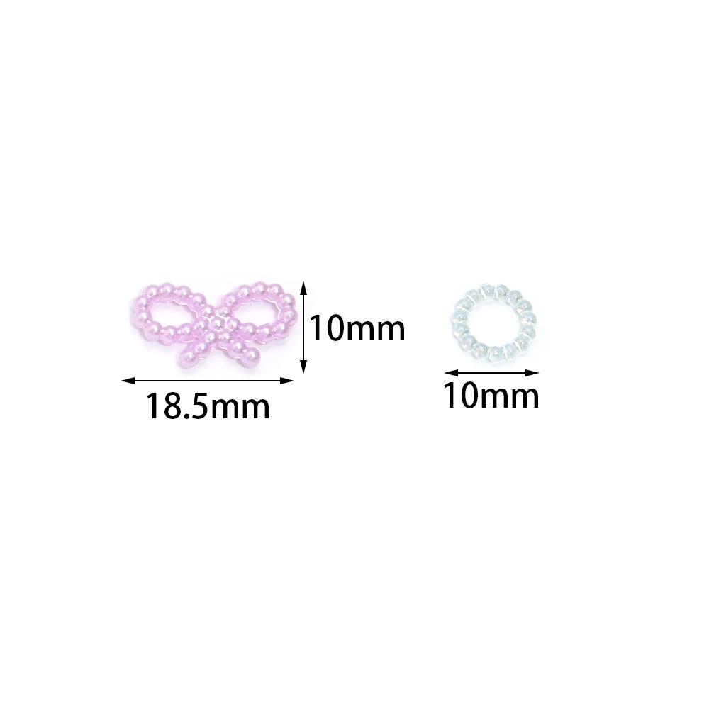 100-200Pcs Candy Color Acrylic Beads Charm Round Bow Mixed Color Small Pearl Beads DIY Crafts Nail Art Hairpins Jewelry Ornament