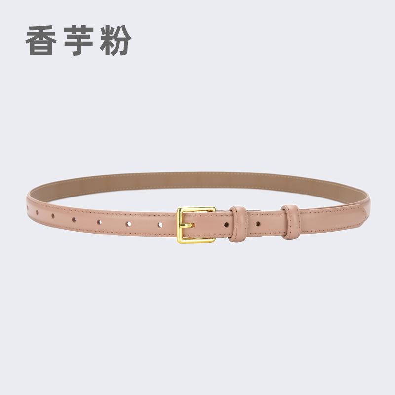 Women'S Belt Women'S Leather Decoration With Skirt Simple Cowhide Pin Buckle Jeans Belt Women'S Black Tide