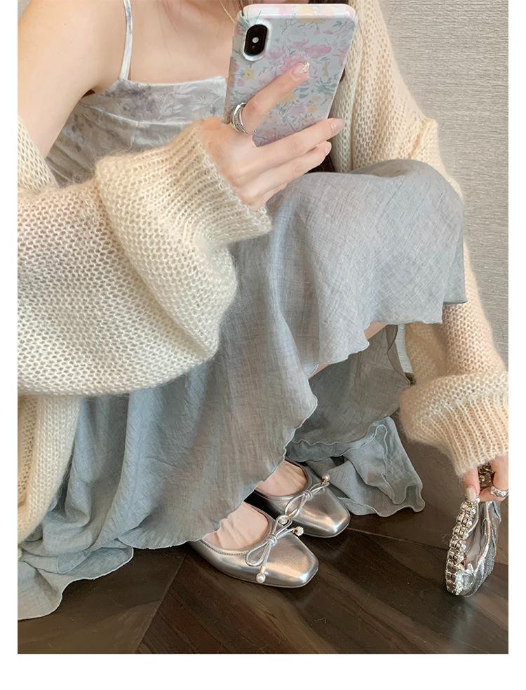 

Sheepskin version French leather Mary Jane single shoes women s rhinestone shoes bow ballet shoes flat shoes flat heel 40