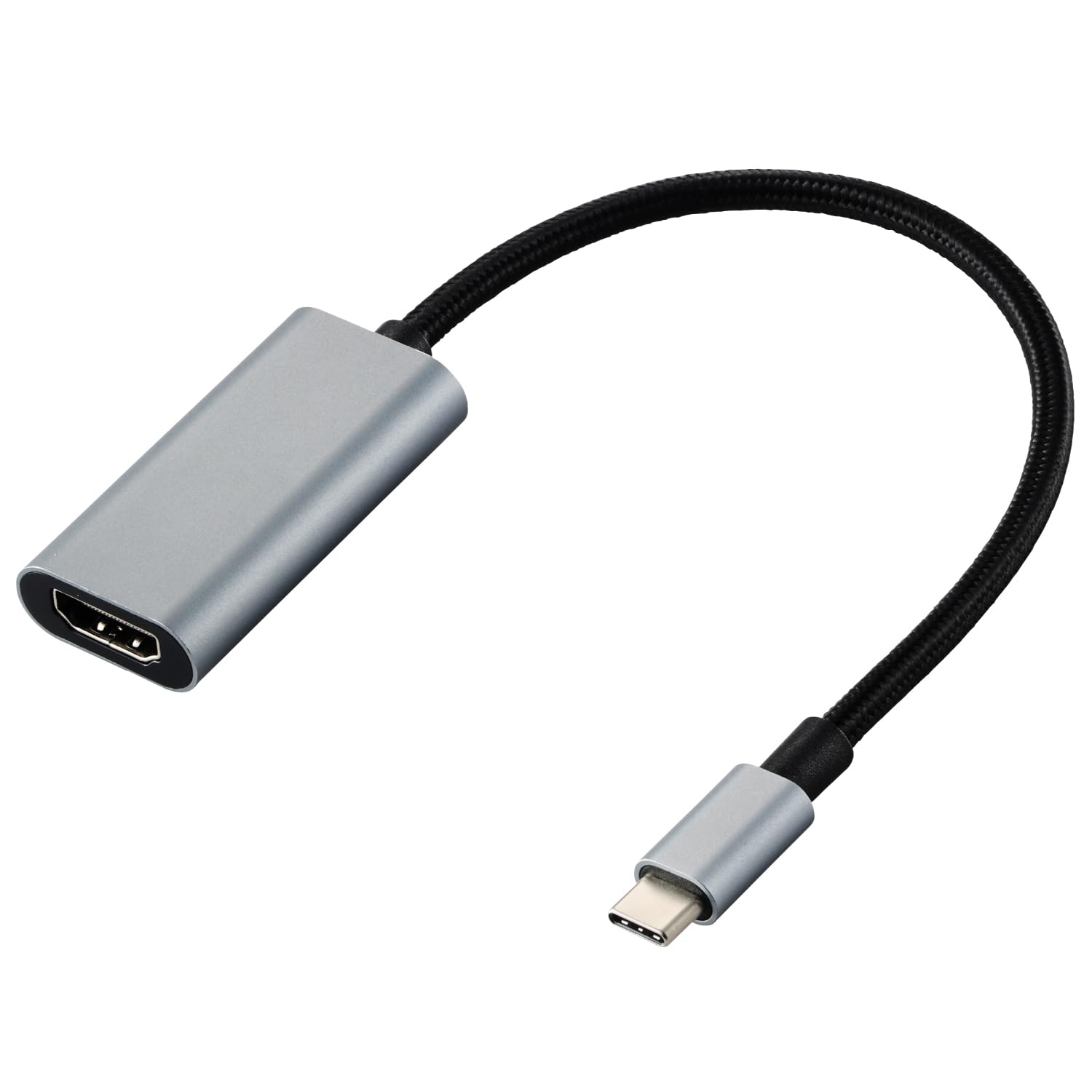 

ELECOM USB C to HDMI Conversion Adapter Nylon Mesh Heavy Duty Mirroring Cable Compatible with iPhone MacBook iPad Android Black 4K/60Hz Multi-Display срібний