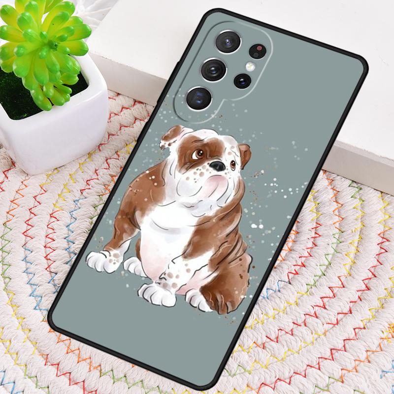 British English Bulldog Soft Phone Case for Samsung Galaxy Note 10 Pro S26 Ultra S23 S24 FE S25 S21 S22 PLUS Shockproof Cove