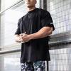 OROLN Men's Gym T-Shirt, Muscle Training Wear, Sportswear, Stylish, Oversized, Short Sleeve, Stretch, Fitness, Sweat-Wicking, Breathable, Solid Color