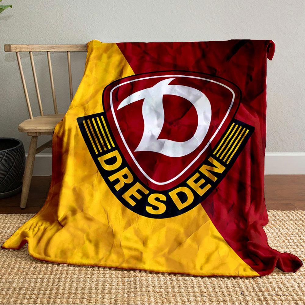 Rote und Gelbe Dresden Logo Decke für alle Jahreszeiten Decke Mittagspause Überwurf Geschenk