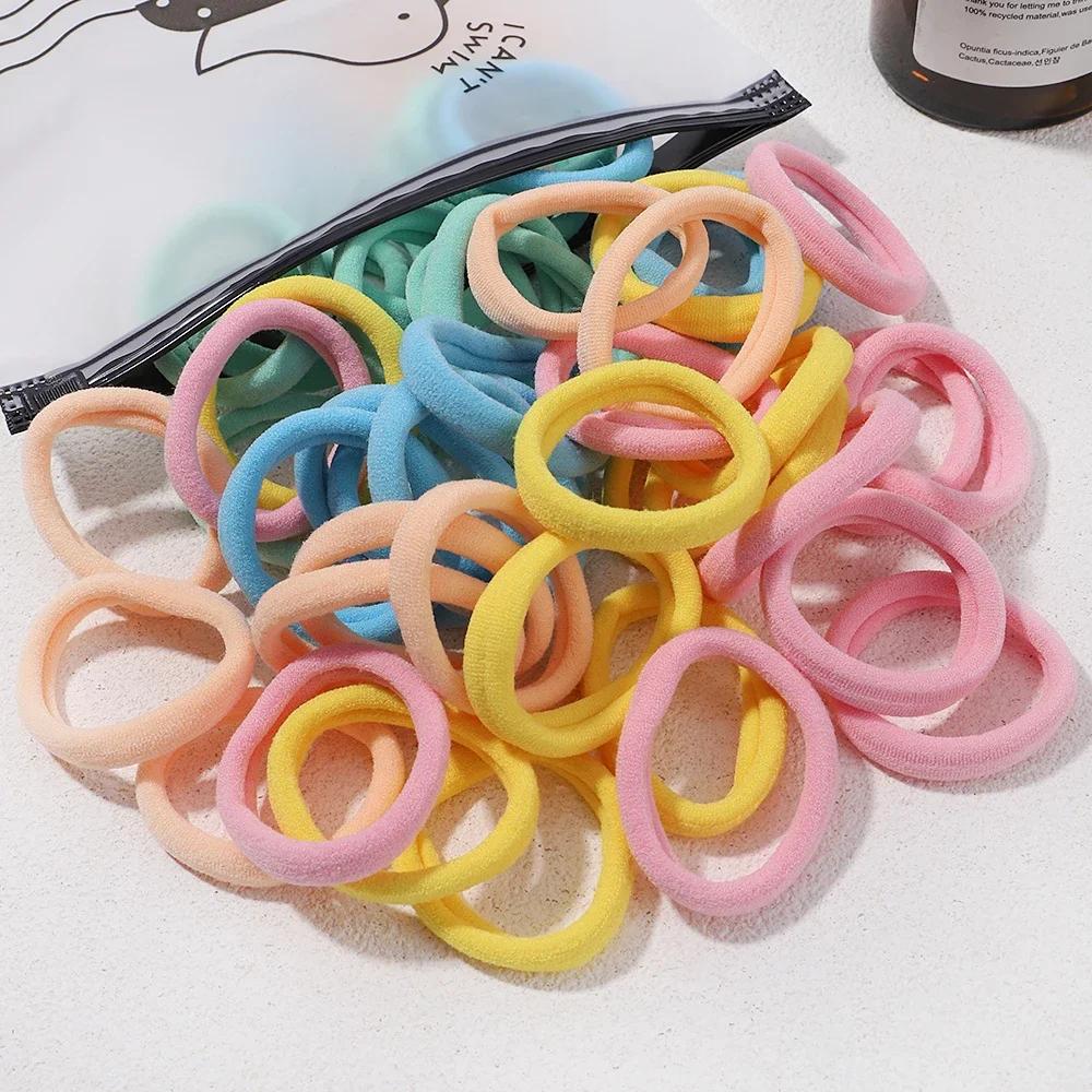 

30 шт./набор Женские эластичные резинки для волос Девочки Разноцветные нейлоновые резинки Повязка для волос Скранчи Детский держатель для хвостика Аксессуары для волос