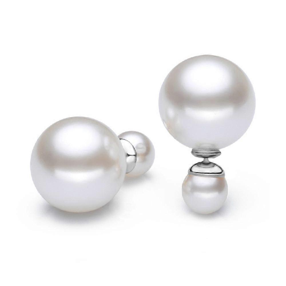 Elegante Zweiseitige Perlenohrstecker mit Vorder- und Rückseiten-Perlen - 925er Sterlingsilberschmuck