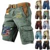 Pantaloncini Cargo Casual Stampati da Uomo per l'Estate con Tasche Multiple