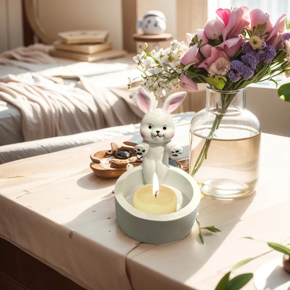Cat/Dog/Rabbit/Fox Aromatherapy Holder Warming Paws Candlestick Holder Cute Candlestick Lamp Holder Cartoon for Animal Lovers