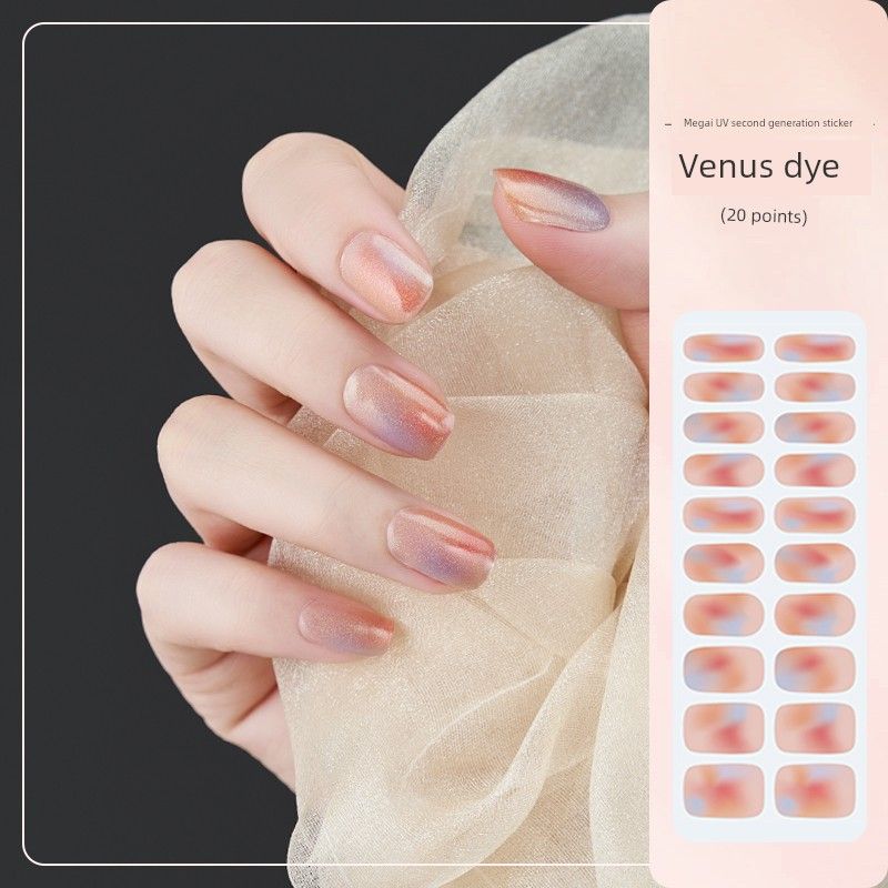 

Meigai UV Nail Sticker Second Generation Gilding Blooming Thin and Glittering Flash through Powder Ice through Semi-Curing Gel Nail Stickers a NG082
