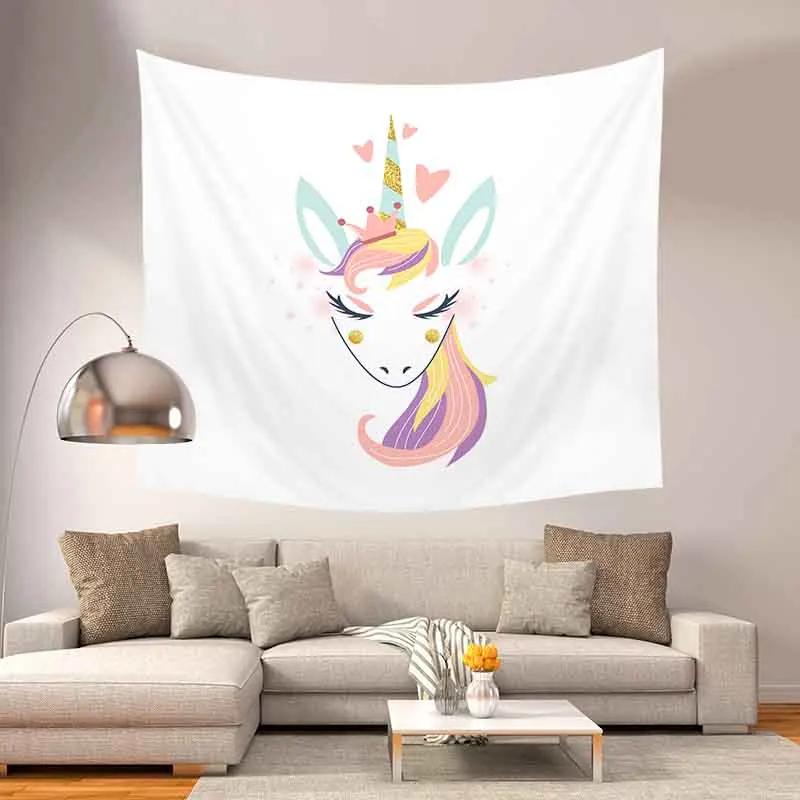 

Rainbow Unicorn Tapestry Home Decor Wall Hanging Cartoon Cute Animals Tapestry Dormitory Living Room Decoration for Kids Girls 74x94cm(29x37in)
