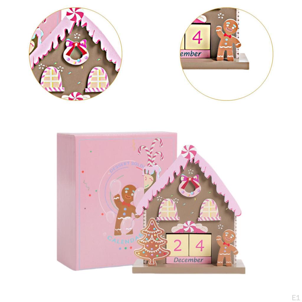 Adventskalender aus Holz Festliche Dekoration Schreibtischornament Tischdekoration für die Familie