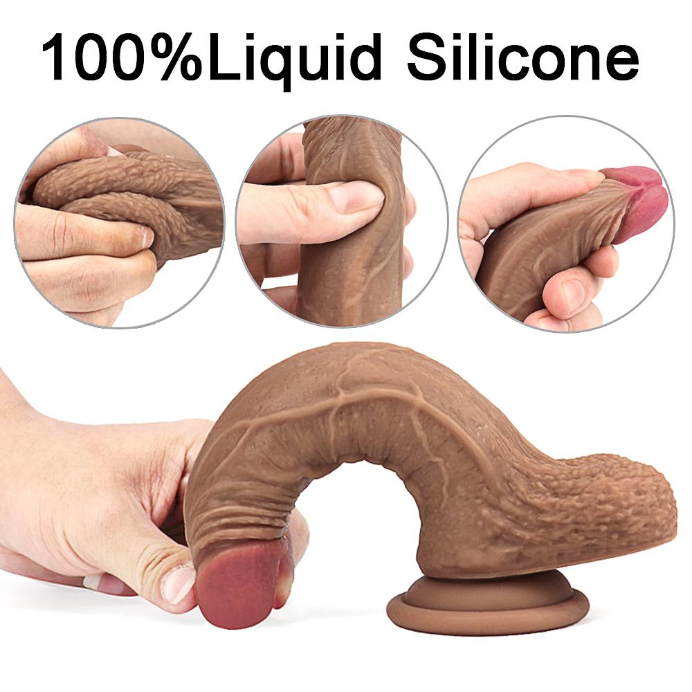 MoDi Realistischer Dildo Stretch Thrust G-Punkt Klitoris Anal Riesiger Penis Erwachsene Sexspielzeug für Frauen Paar Flirtwerkzeug