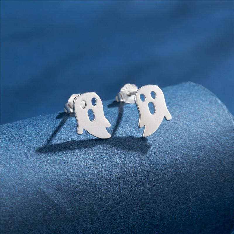 100% Real Sterling Copper 925 Fashion Stud Earrings Minimalist Hedgehog Tiger Penguin Snake Cartilage Studs Hypoallergenic Gift