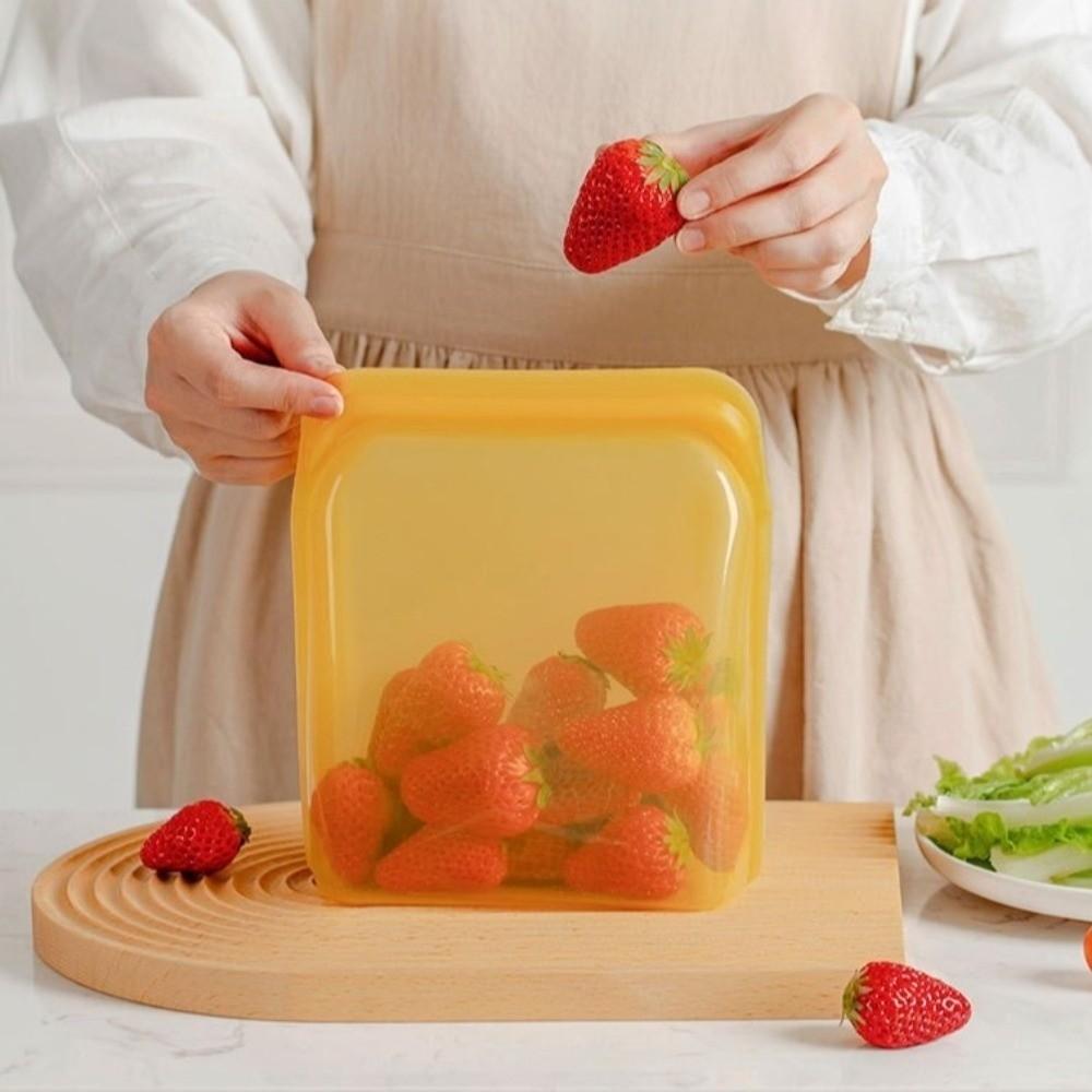 1600ml Food Storage Bag Silicone Meal Prep Bag New Reusable Freezer Bag Travel Use