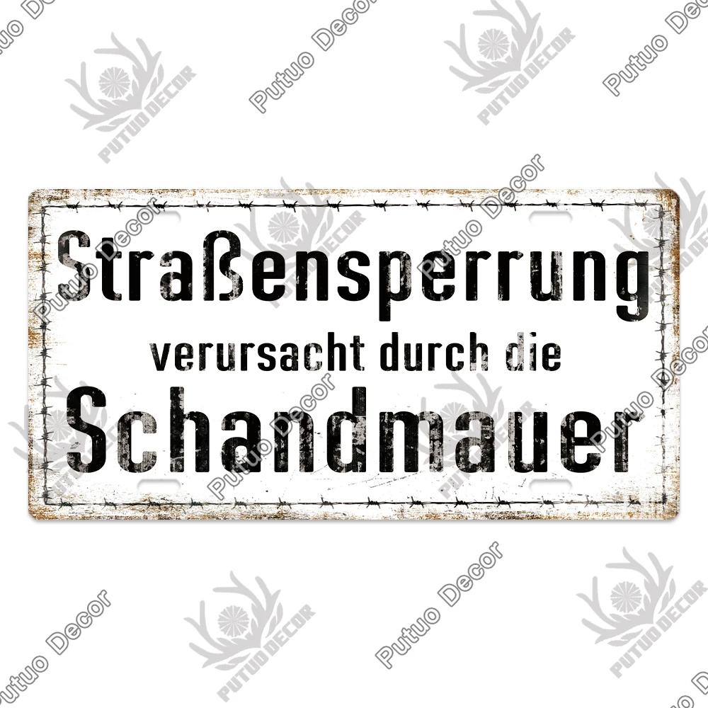 Putuo Decor Deutsche Kriegsgeschichte Vintage Metallschild mit Nummernschild-ähnlichem Design - Ideal für Garagen- und Heimwanddekoration