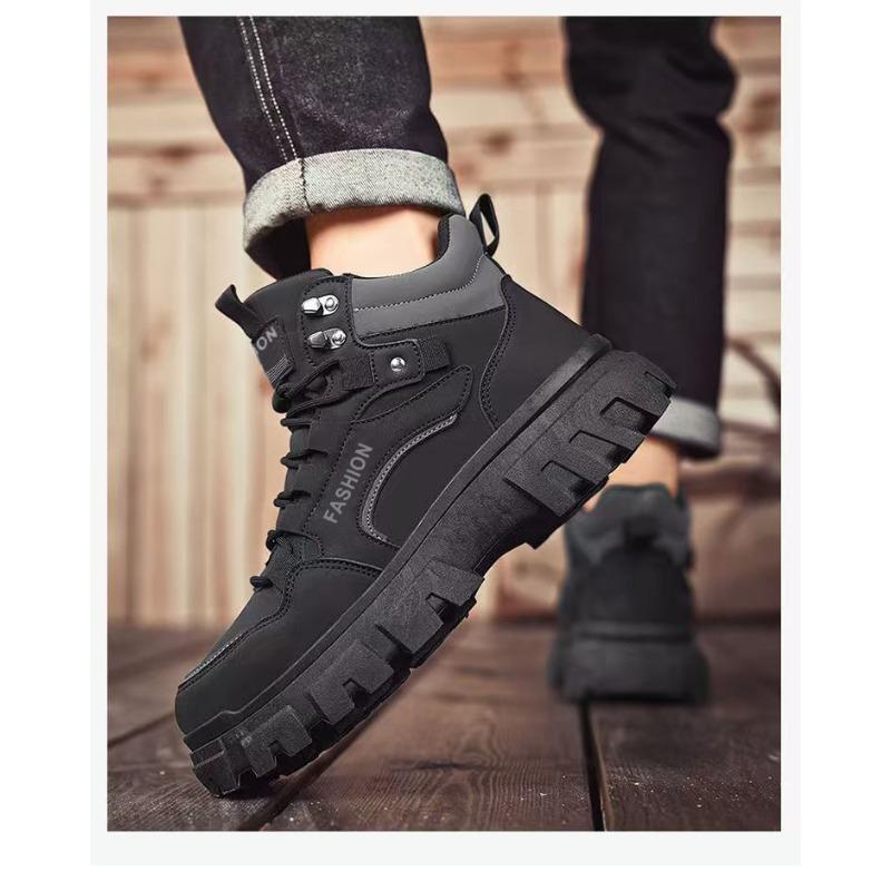 Martin Boots for Men, Work Short Boots, Outdoor Sports High-top Men's Shoes for Northeast Regions, Hiking Fleece-lined Snow Boots.