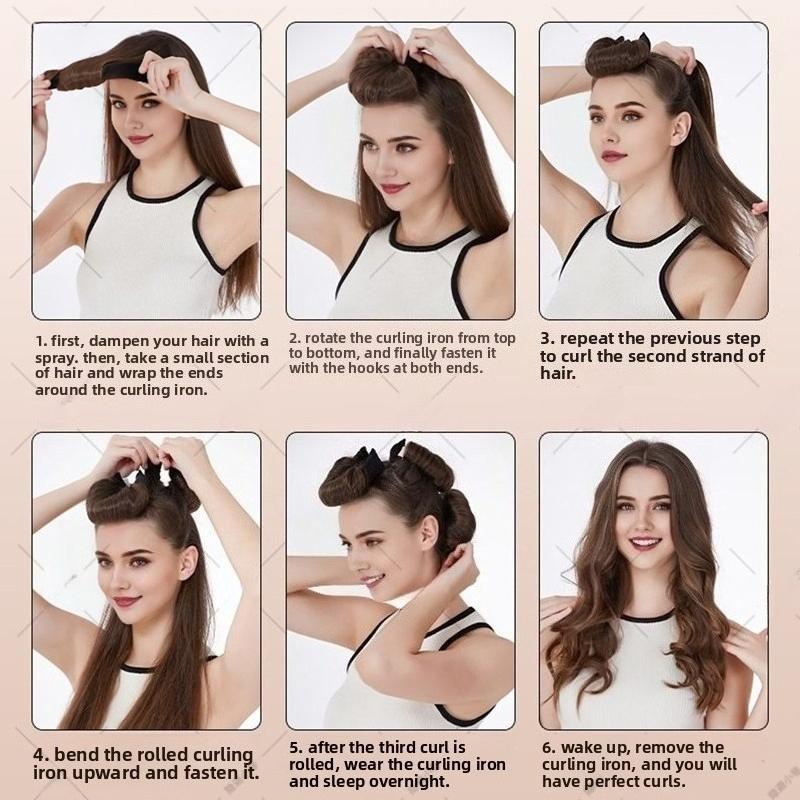Curling Tool for Lazy People, No Heat, No Perm Curling Iron, Sleeping Styling Tool, Sleeping Bun, Curly Hair Tail