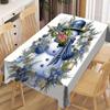 Weihnachts-Blauer-Schneemann-Tischdecke, Geeignet für Zuhause, Küche, Esszimmer, Weihnachtsfeiern, Innen- und Außenbereich
