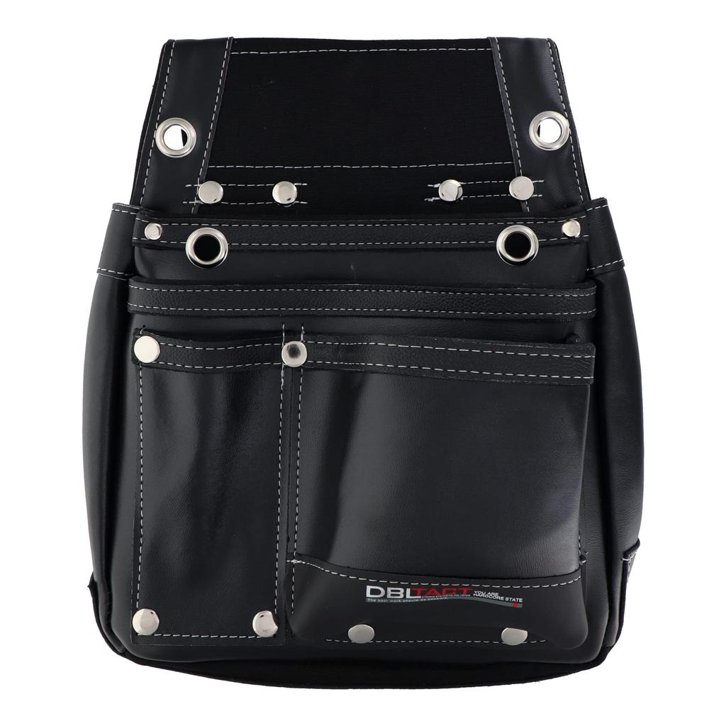 DBLTACT Genuine Leather Nail Black Bag, 2-Tier, DTL-07-BK