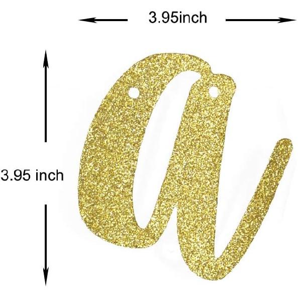 Once Upon A Time Gold Gliter Paper Banner for Baby Shower, Engagement, Bachelorette, Birthday, Wedding, Bridal Shower Party Decorations