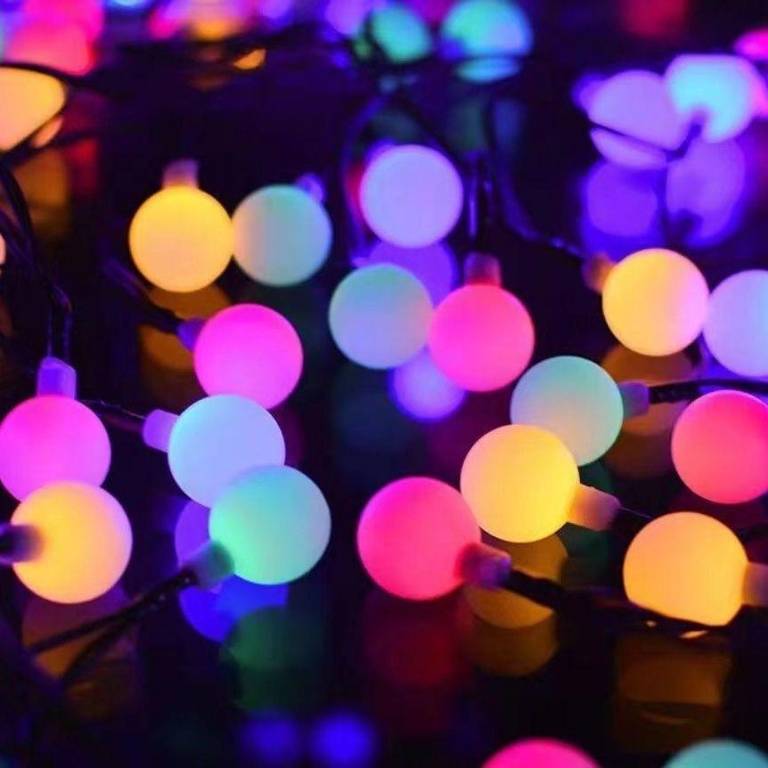 Round LED String Lights: White & Colored Bulbs for Christmas, Holidays, Camping, and More