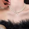 French Sugar Cube Pearl Necklace Femininity Premium Clavicle Chain Exquisite Versatile Necklace Accessories