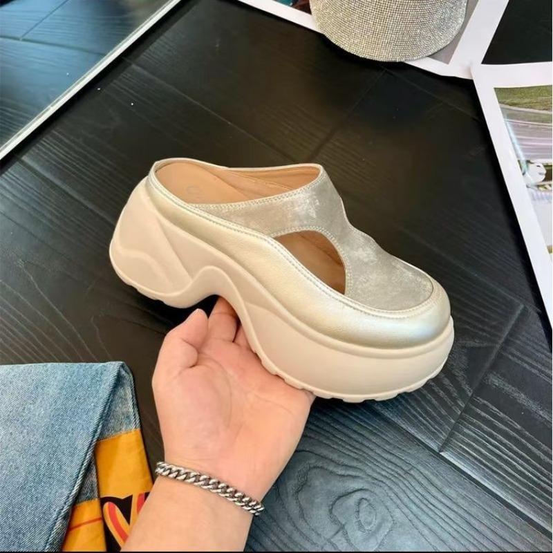 Small Thick-soled Bag Head Slippers, New Side Empty Muffin Sole Women's Shoes, Women's Outer Wear, One Pedal Lazy Shoes