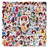 56 Creative Stickers of 56 Ethnic Groups In Chinese Style Traditional Ethnic Minority Clothing Girl Hand Tent Guka Stickers