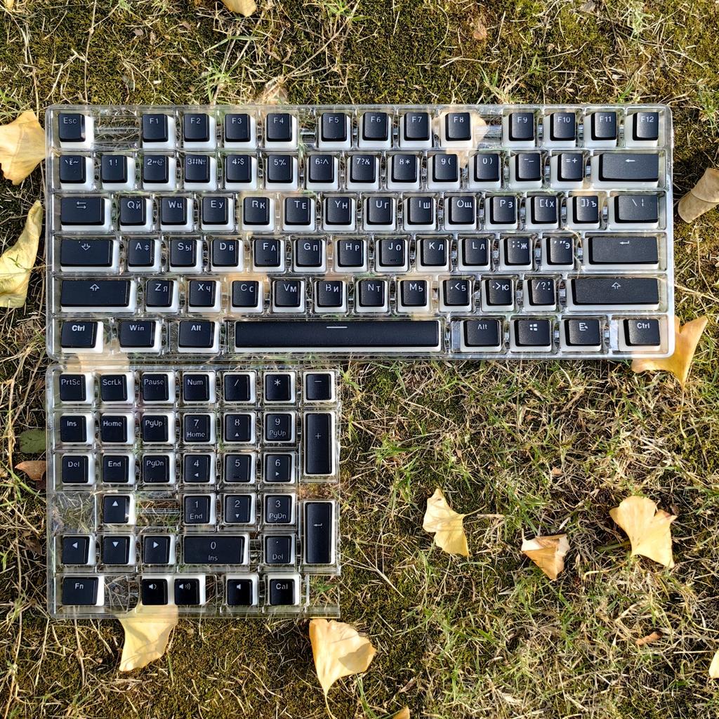 MAIMOOO Russische Pudding Tastenkappen Transparente Tastenkappe OEM PBT Tastenkappe 117/134 Tasten für /84/87/96/98/104 Mechanische Gaming-Tastaturen