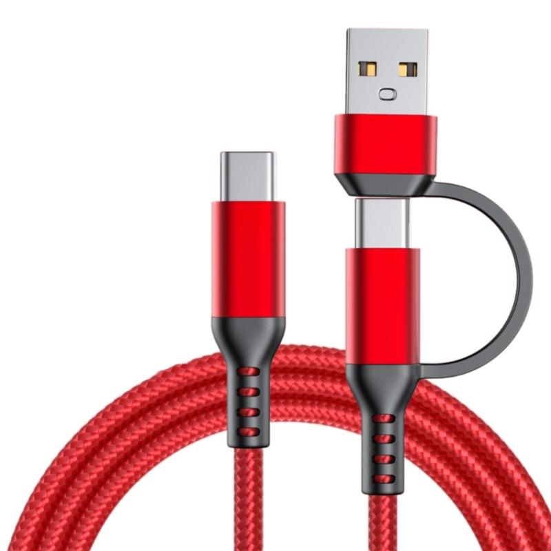60W Fast Charge USB C Cable for Phones Nylon Braided Charging Cord Data Wire Line with Wide Compatibility 1m