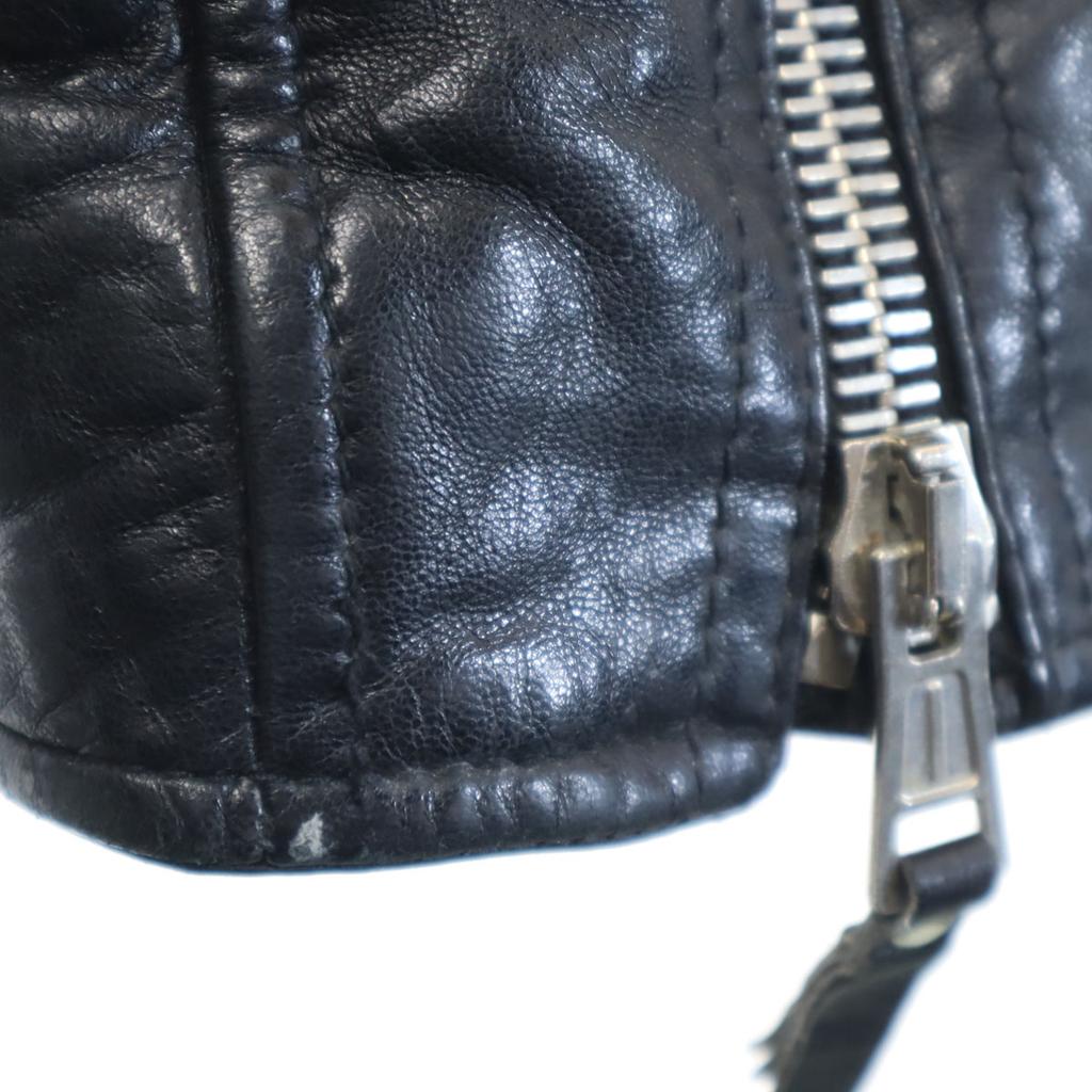 BALENCIAGA French Lamb Leather Double riders jacket 36 black Women Used