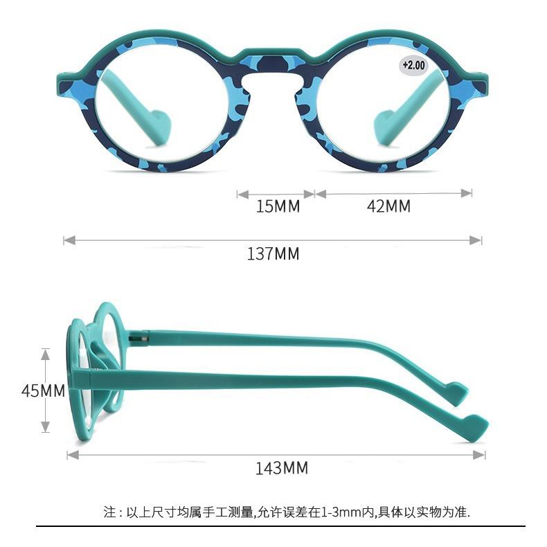 Retro Small Round Frame Reading Glasses, Trendy Personalized Reading Glasses, Hip-Hop Reading Glasses