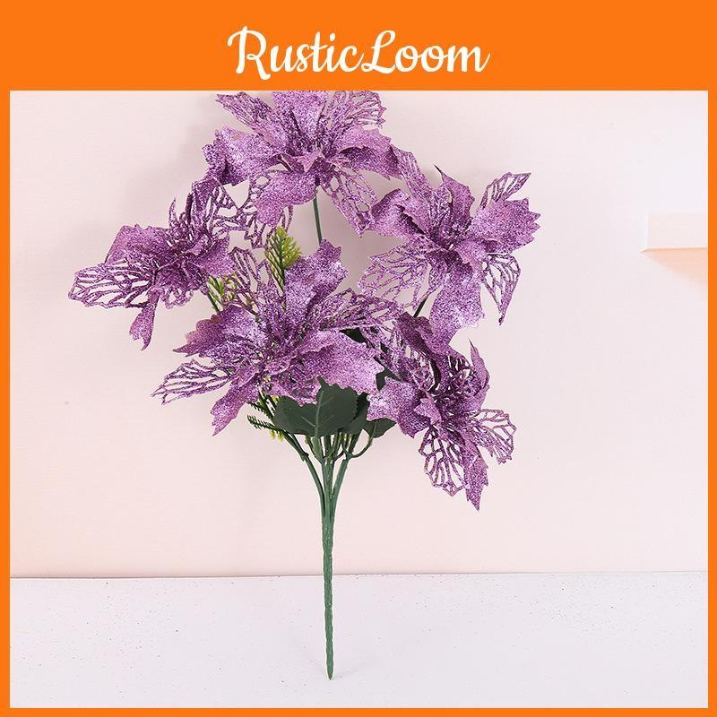 Decorative Christmas Flower With Bright Colors Party Home Decor Fake Flowers
