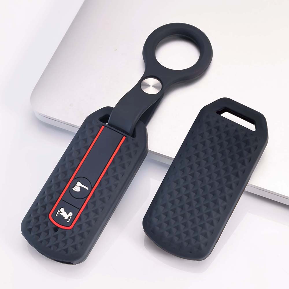 Silicone Key Cover with keychain For Honda PCX 125 150 160 ADV Vario SH125 2 Button Smart Key Fob Protector