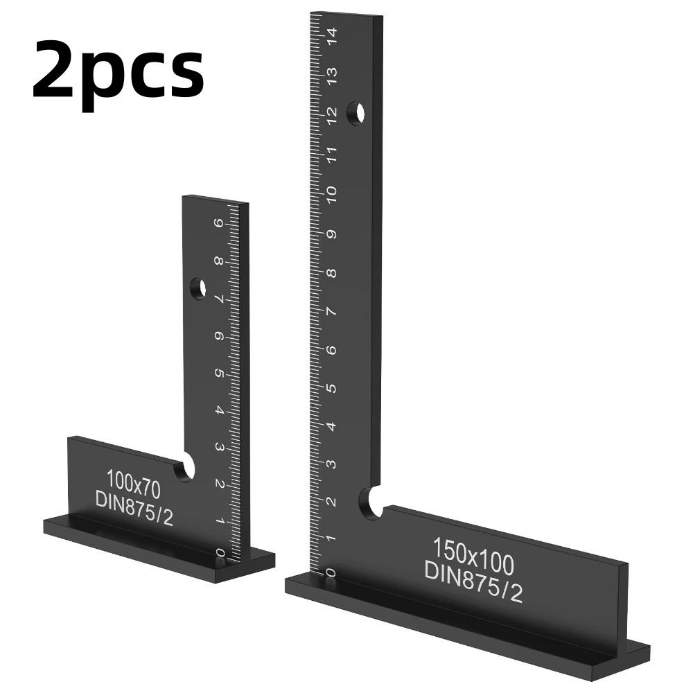 2Pcs Machinist 90 Degree Right Angle Ruler Square Measuring Tool Engineer Square Ruler