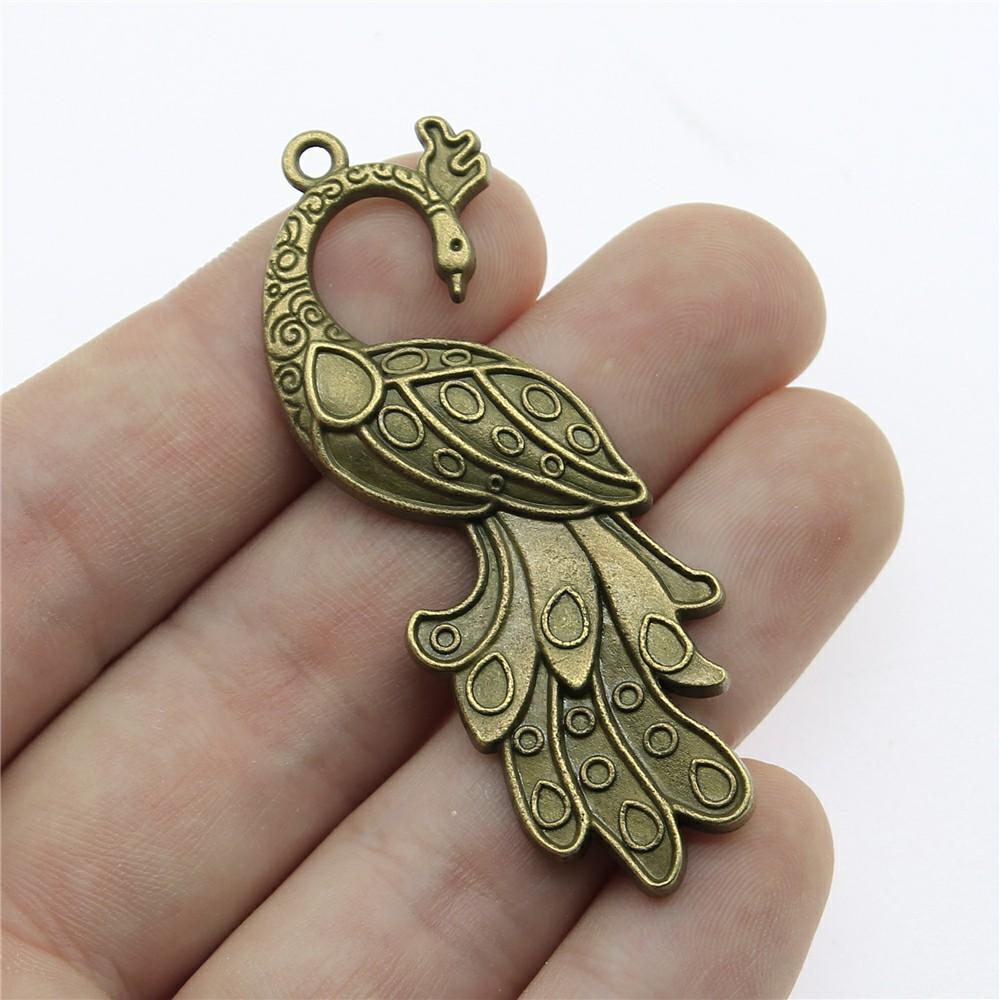 5pcs Big Bird Pendant Charms Antique Silver Color Pendants Making DIY Handmade Tibetan Finding Jewelry