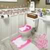Elastic Easter Rabbit Toilet Seats Cover and Toilet Rugs U Shaped Adds a Touch of Fun to Your Bathroom Decoration
