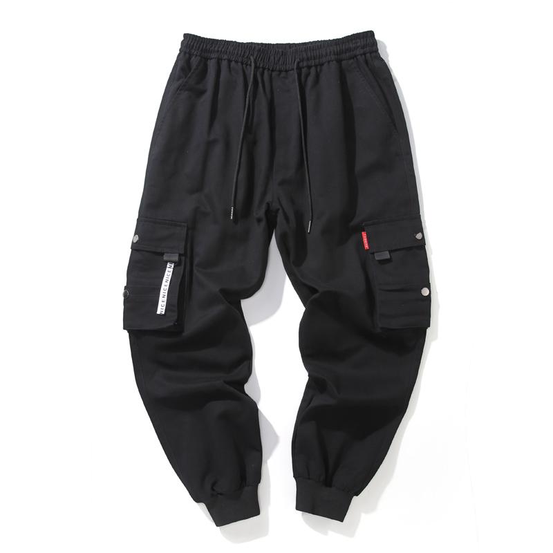Hip Hop Kargo Pantolon Erkek Moda Joggers Rahat Pantolon streetwear Çok Cep Şeritler Askeri Pantolon Erkekler Harem Pantolon Büyük Boy