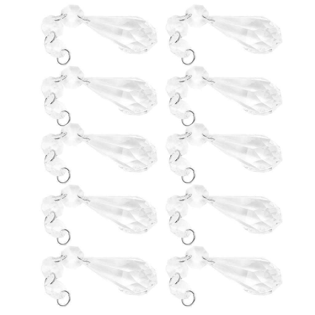 10pcs   Bag Acrylic Teardrop Chandelier Pendant Hanging Beads Ceiling Lamp Decoration