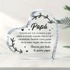 2D Flat Spanish Inscription Heart-Shaped Acrylic Desktop Decorative Plaque, Spanish Dad Gift, Suitable for Wall Decoration, Porch, Room, Villa, Accent