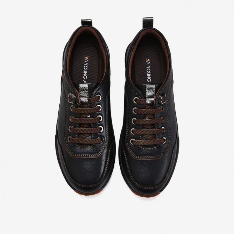 Young Age Women Goat Leather Light Mix Sneakers Black