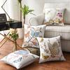 Butterfly Cushion Cover 45x45cm Floral Country Style Pillow Cover Cotton Embroidery Suqare Home decoration for Living Room