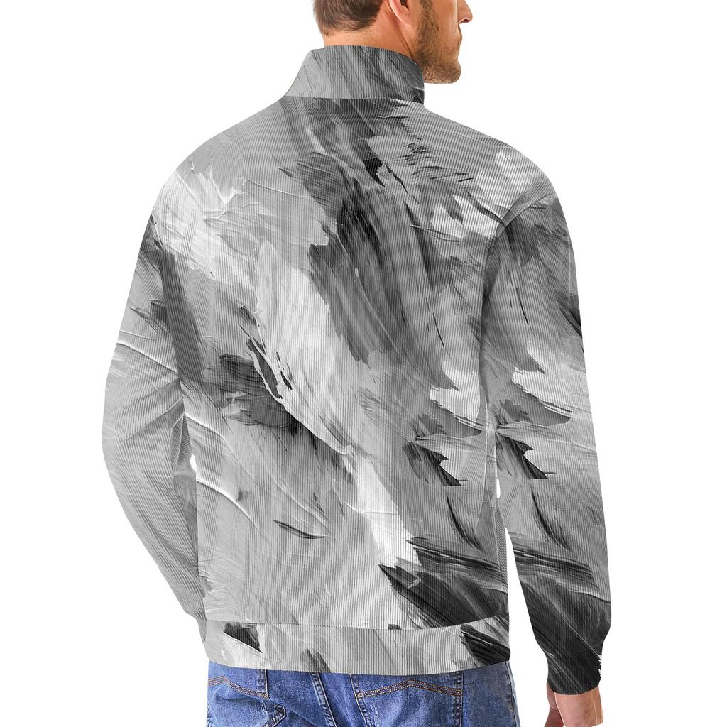 Felpa con stampa sfumata retrò casual da uomo