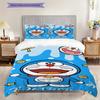 Doraemon Aventura Héroe Azul Historia Juego de Tres Piezas 1 Funda Nórdica 2 Fundas de Almohada Sin Relleno Juego de Cama Suave Y Cómodo