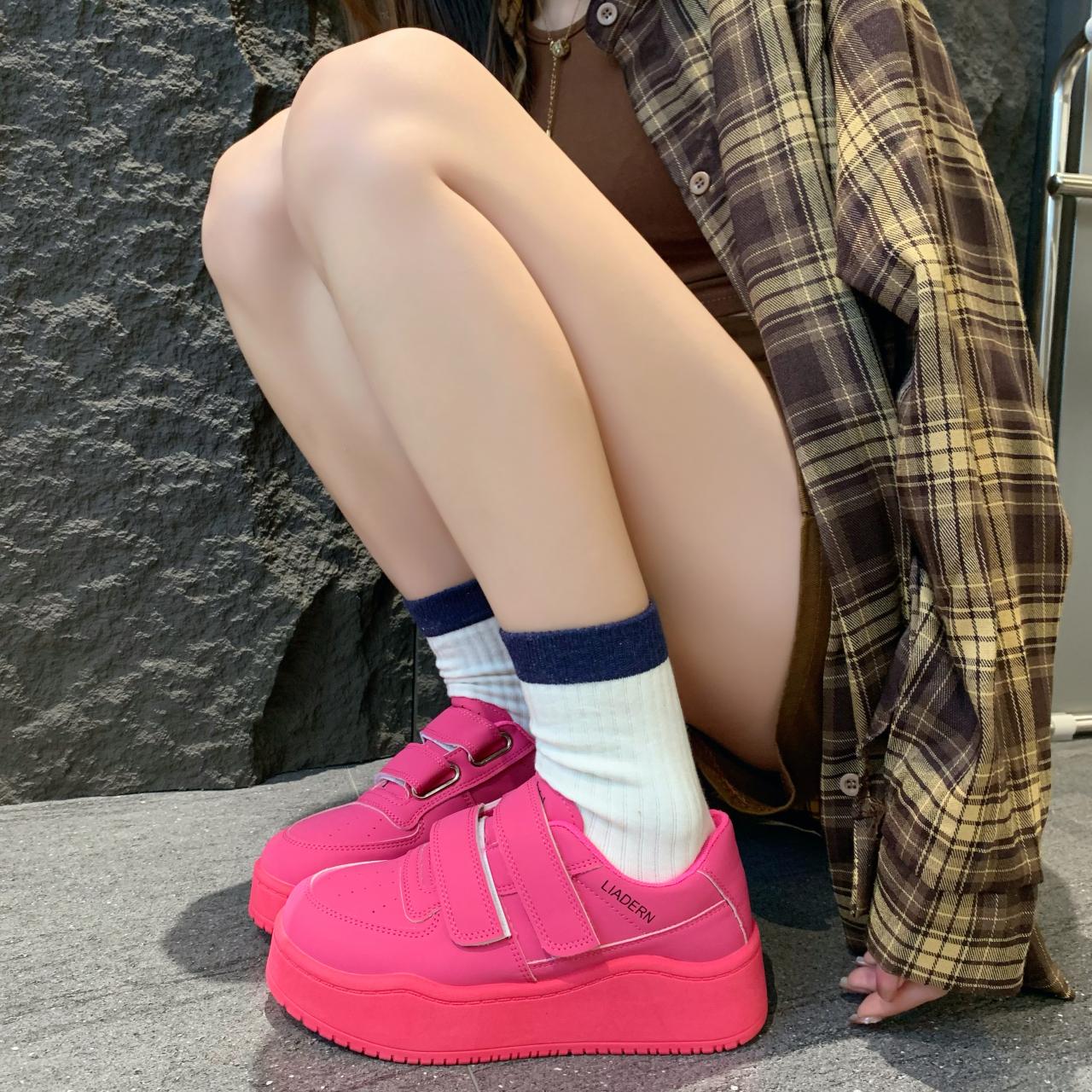 

Новые весенние/осенние женские туфли классические женские массивные кроссовки с круглым носком вулканизированные туфли 40