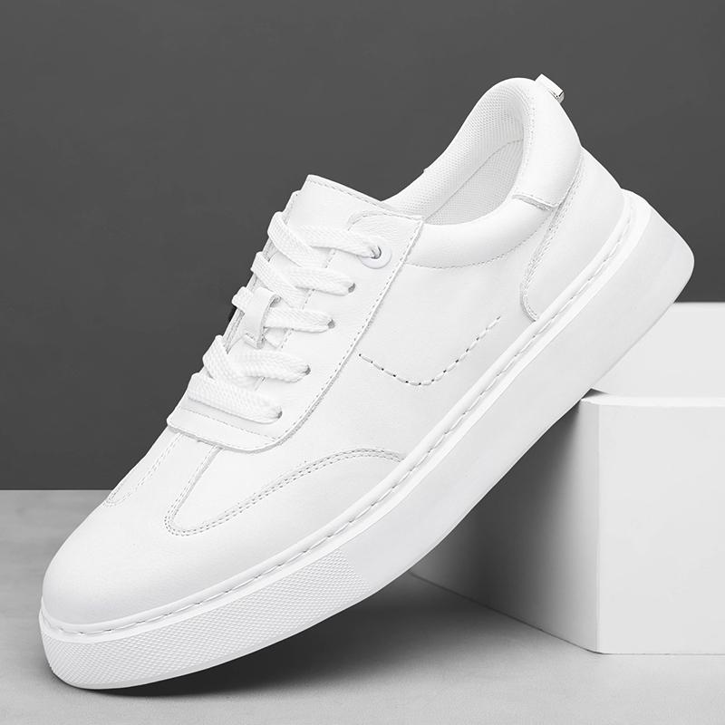 Fashion Fashion Lace-up Sneakers Genuine Leather Men Casual Shoe Comfort Sports Skateboard Footwear Outdoor Leisure Man Vulcanized Shoes