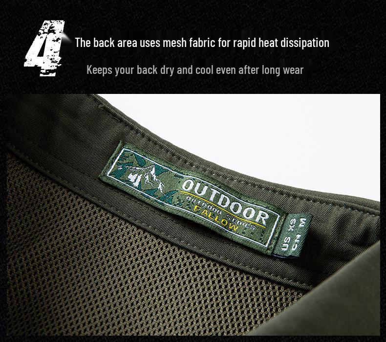 Men's Outdoor Quick Dry Tactical Shirt - Long Sleeve, Breathable, Elastic, Multi-Pocket