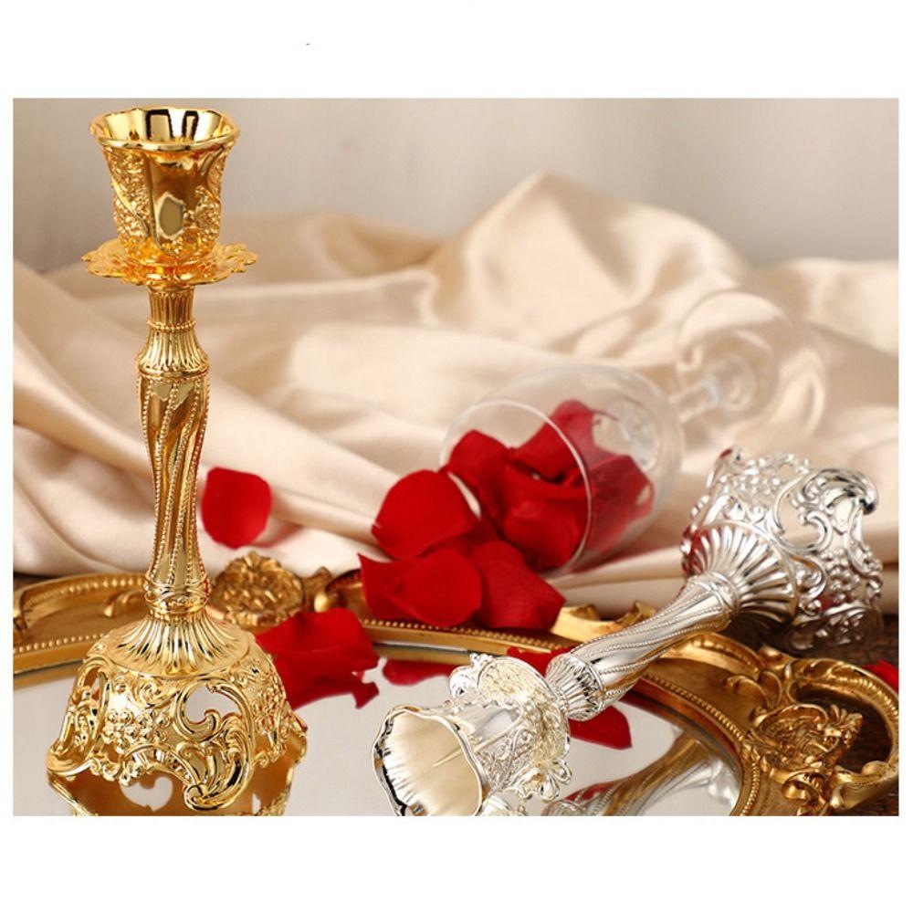 Retro Retro Candlestick Single-Headed Metal Candle Stand  Dinning Table Decorations