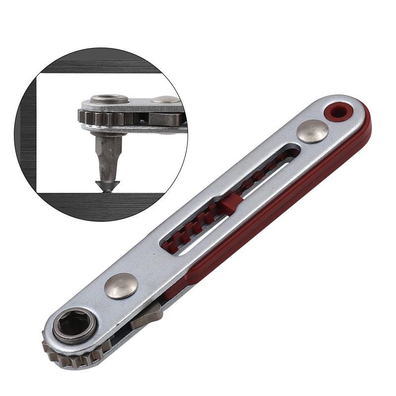 Multi-functional Two-way Forward and Reverse Ratchet Screwdriver Elbow Flat Head Wrench Driver Cross Slotted Screwdriver Tool